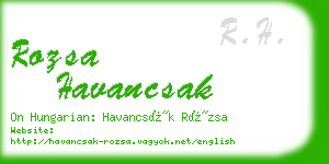 rozsa havancsak business card